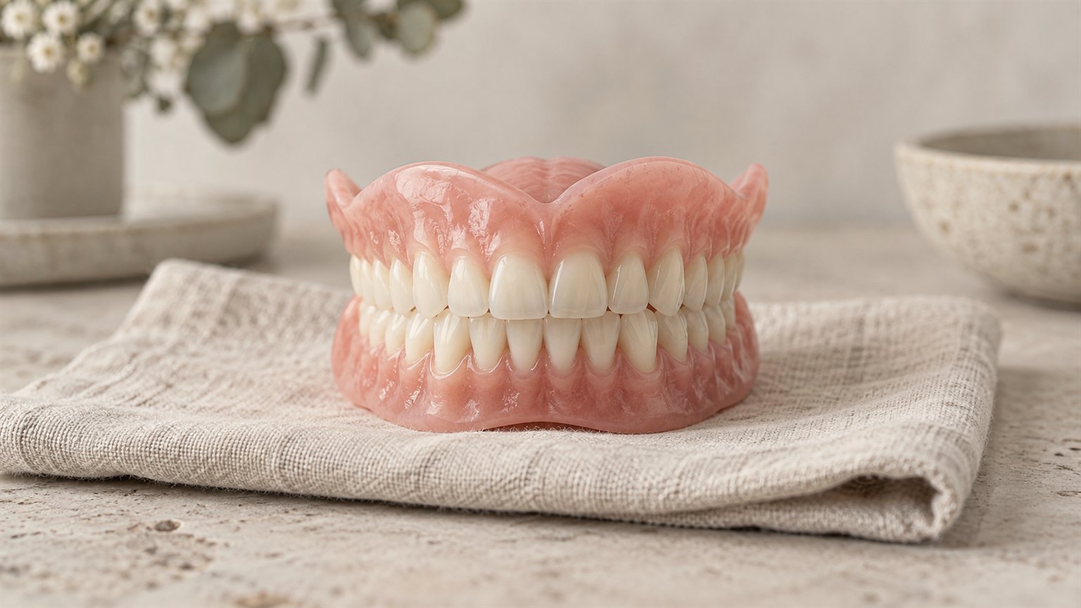 A full set of dentures